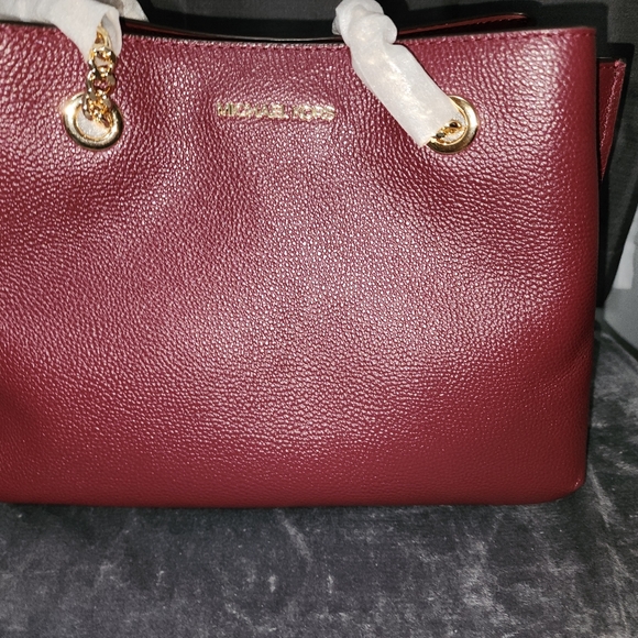 MK Teagan Dark Cherry long drop satchel leather - Picture 5 of 6